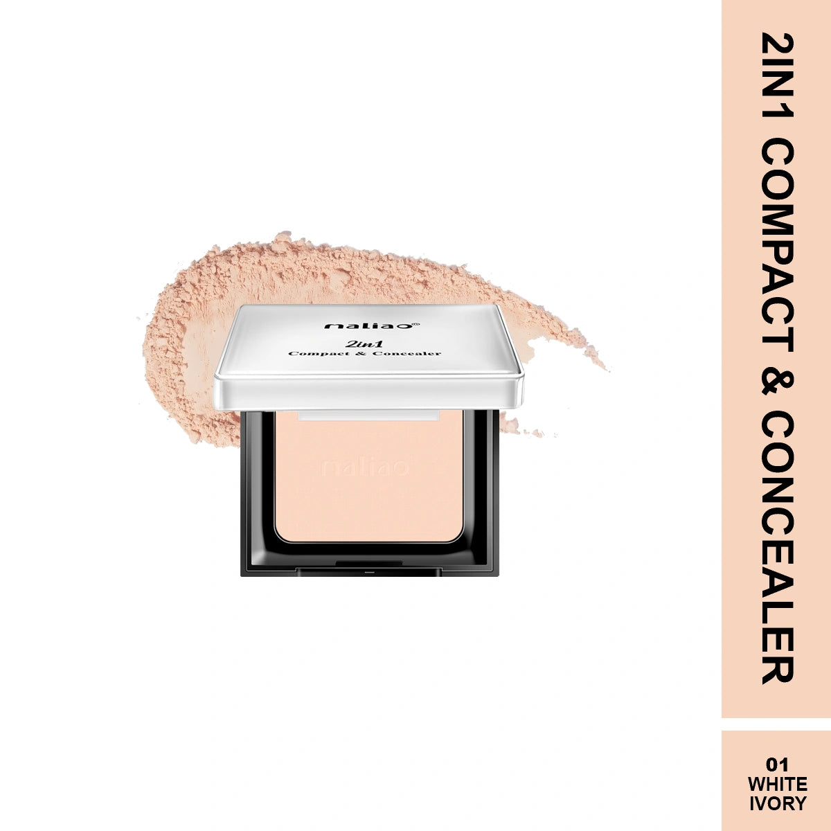 Maliao 2 in 1 Compact & Concealer - HD Finish, Long-Lasting, Lightweight